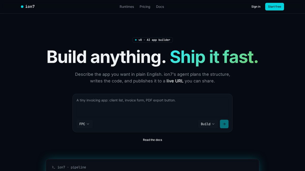 ION7 website screenshot