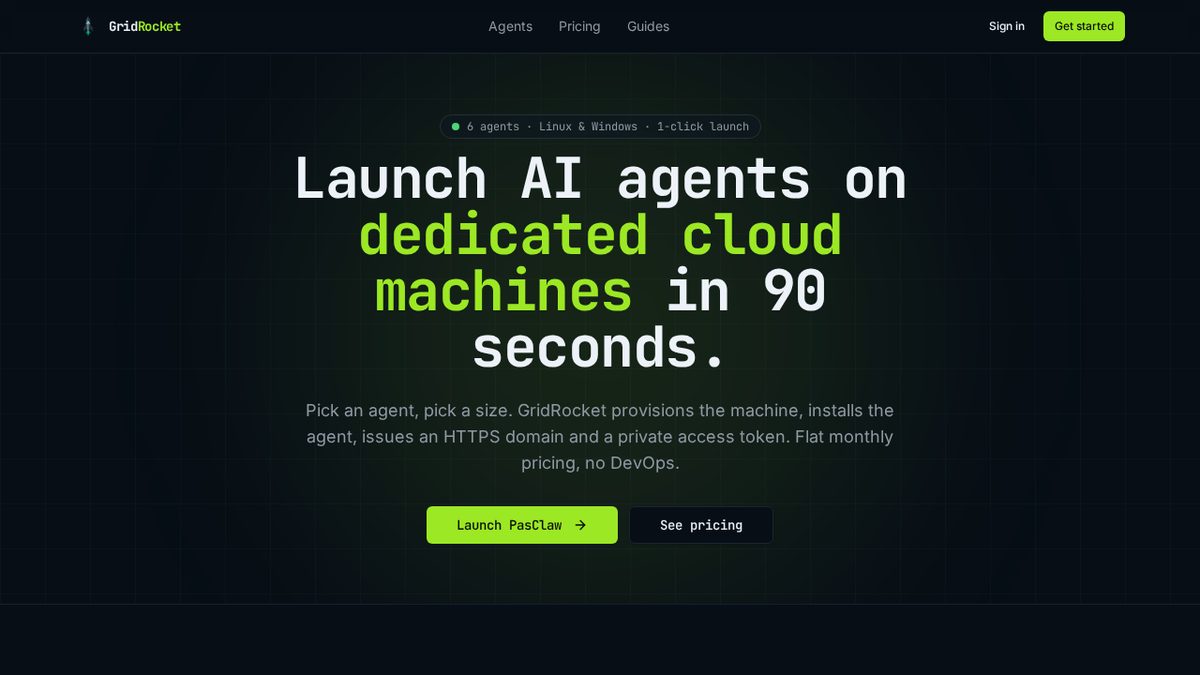 GridRocket website screenshot