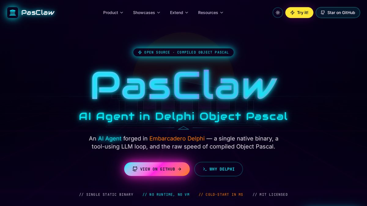 PasClaw website screenshot